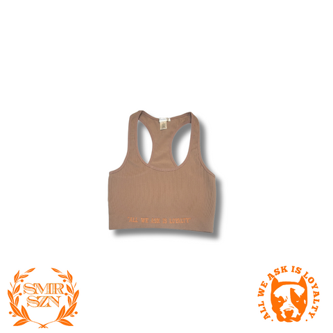 Nude Ribbed "All We Ask Is Loyalty" Tank Top