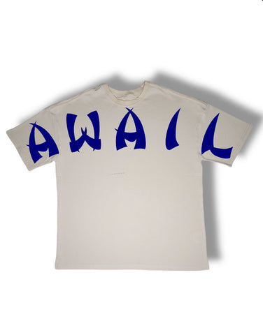 Oversized Sand & Blue "AWAIL" Shirt