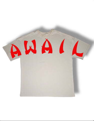 Oversized Sand & Red "AWAIL" Shirt