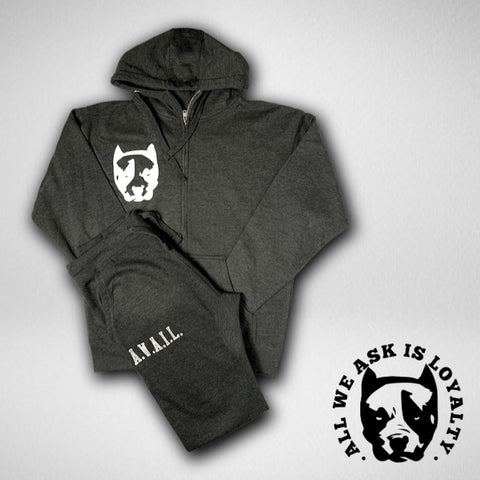 Grey and White “A.W.A.I.L.” Sweatsuit