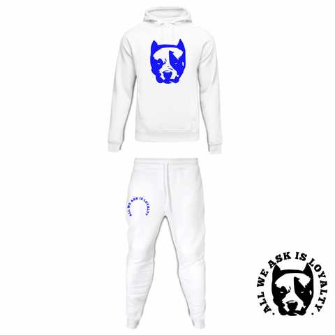 White Big Dog Sweatsuit Set
